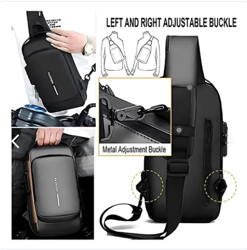 Mochila Cruzada Antirrobo Impermeable con Puerto USB, 🔥 Promo Exclusiva: ¡Compra 1 y recibe otra GRATIS!