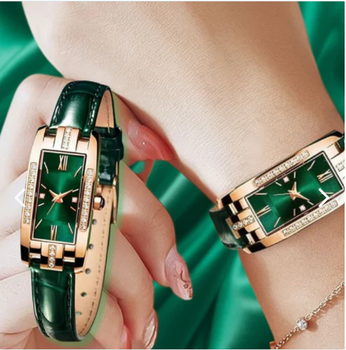 💚 Reloj de Mujer Verde Esmeralda – Elegancia que Brilla en Cada Detalle